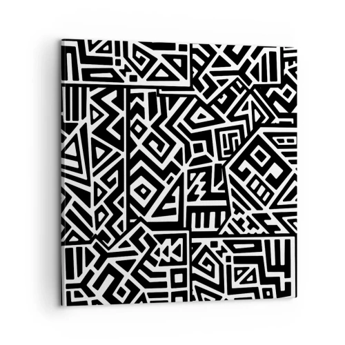 Schilderen op canvas - Pre-Columbiaanse compositie - 60x60 cm