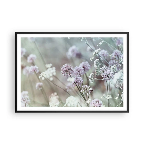 Poster in een zwarte lijst - Zoete filigrane kruiden - 100x70 cm