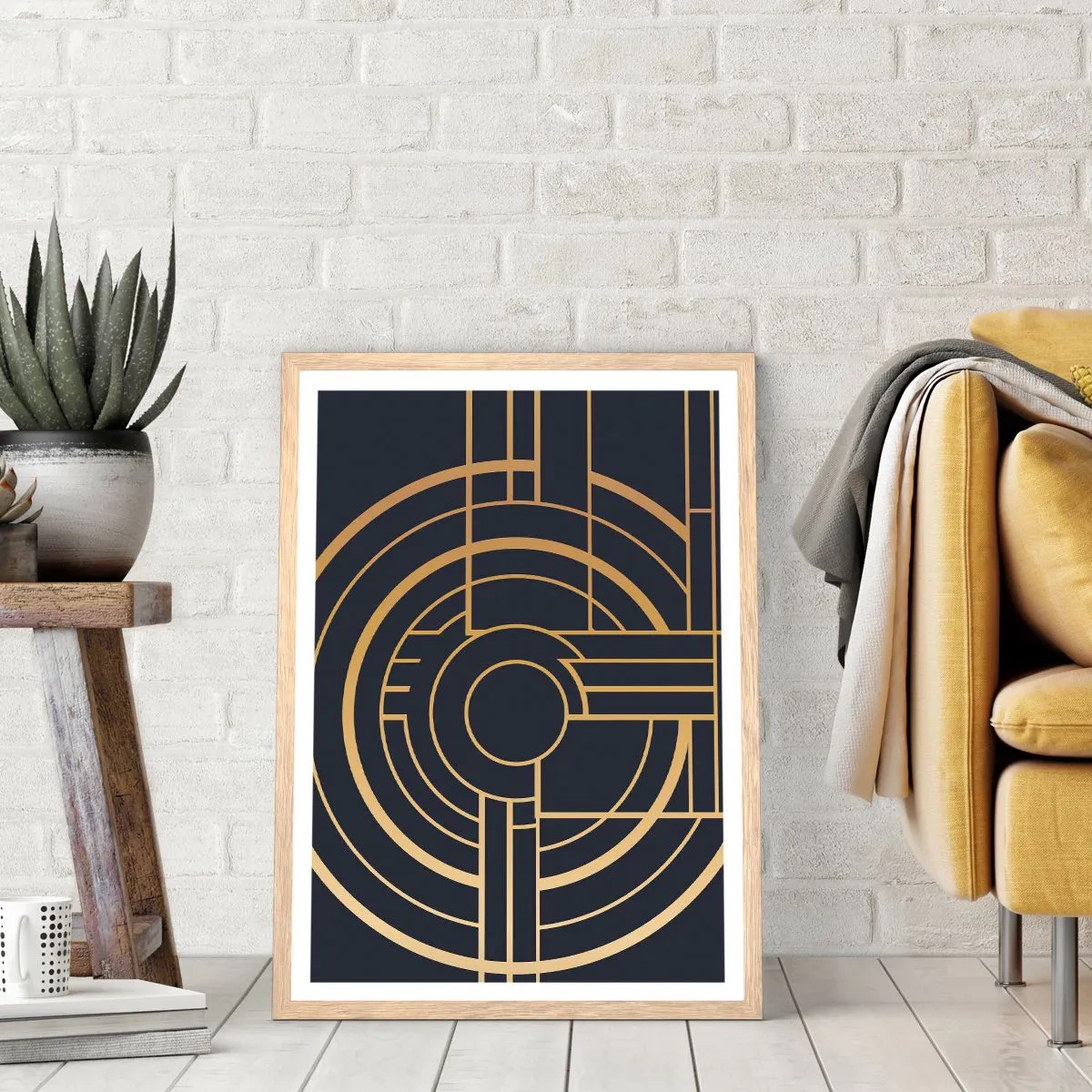 Een poster in een licht eiken lijst - Draaien van dingen - 61x91 cm