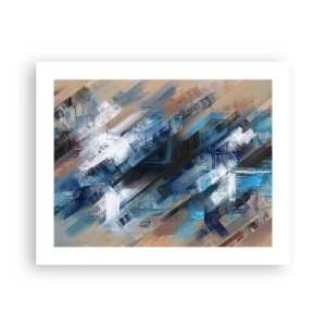 Poster - Op een blauwe diagonaal - 50x40 cm