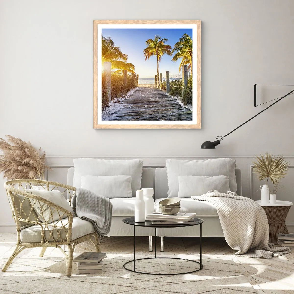 Een poster in een licht eiken lijst - Rechtstreeks naar het paradijs - 30x30 cm