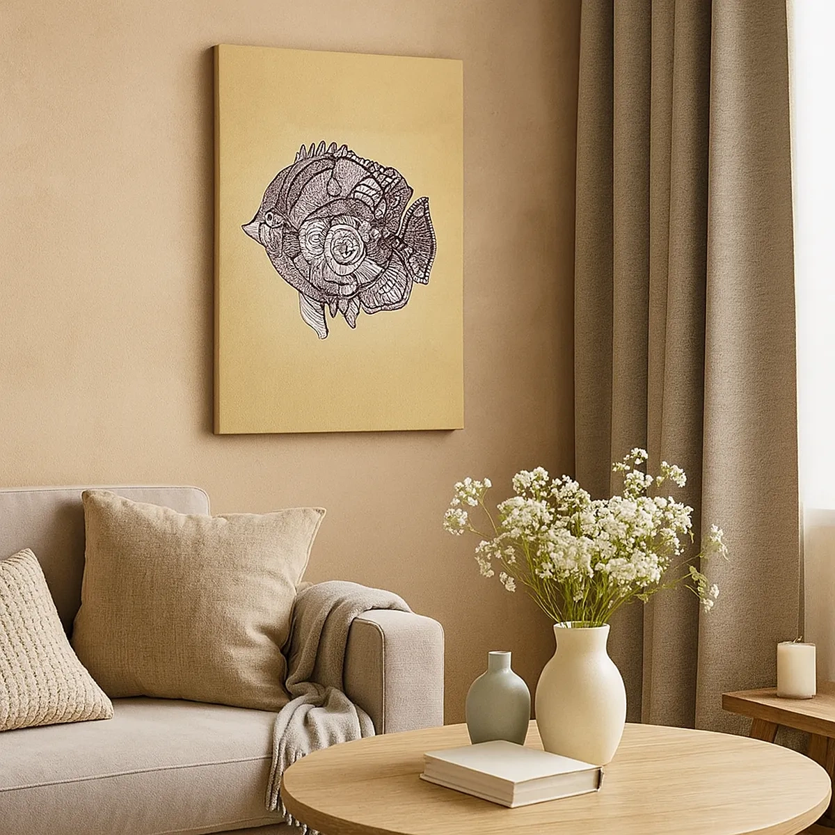 Schilderen op canvas - Uit een oceaan van ornamenten - 50x70 cm