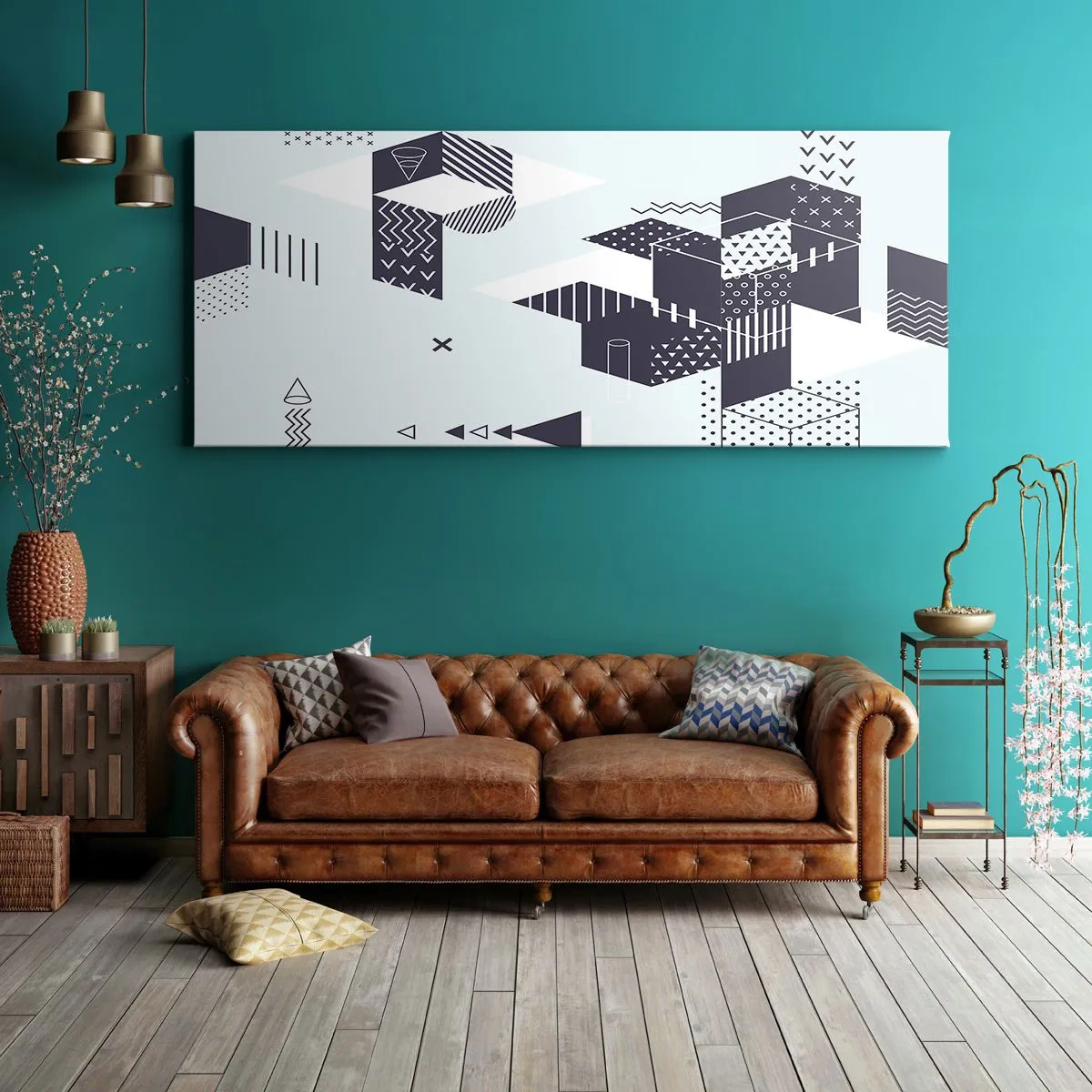 Schilderen op canvas - In de ziel van een wiskundige - 90x30 cm