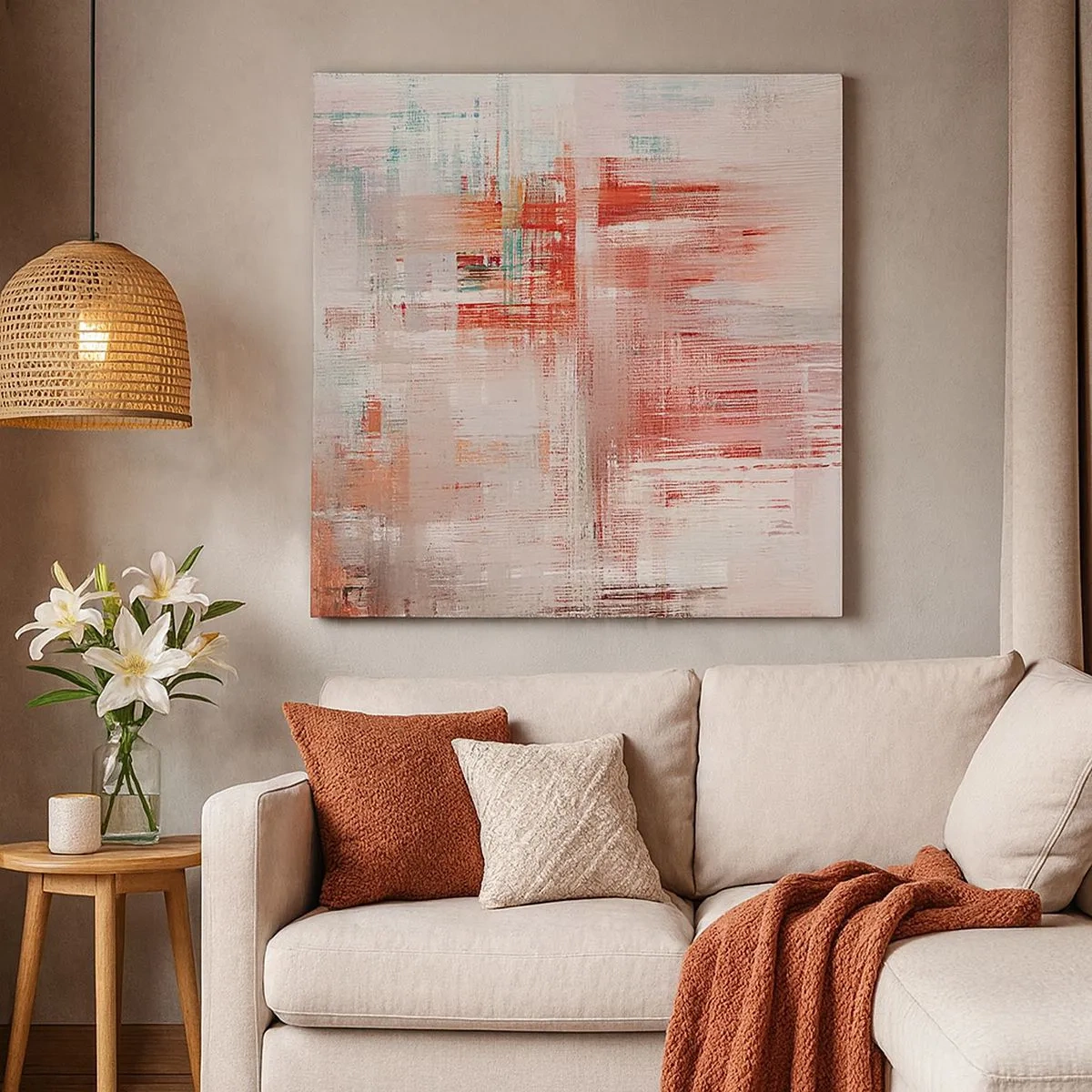 Schilderen op canvas - Vaag. Maar roze - 30x30 cm