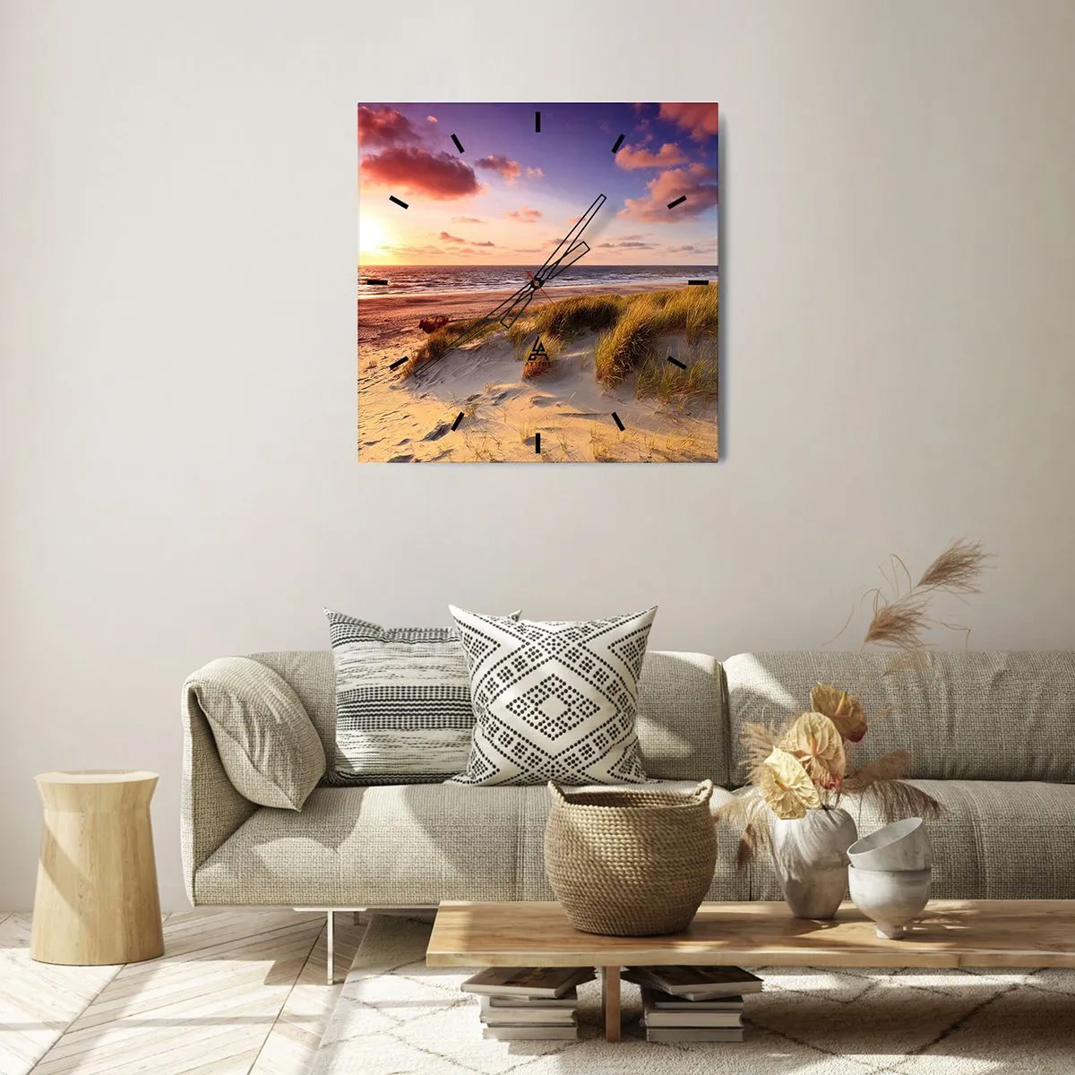 Wandklok - Klok - De lucht ruikt al in de zomer - 30x30 cm