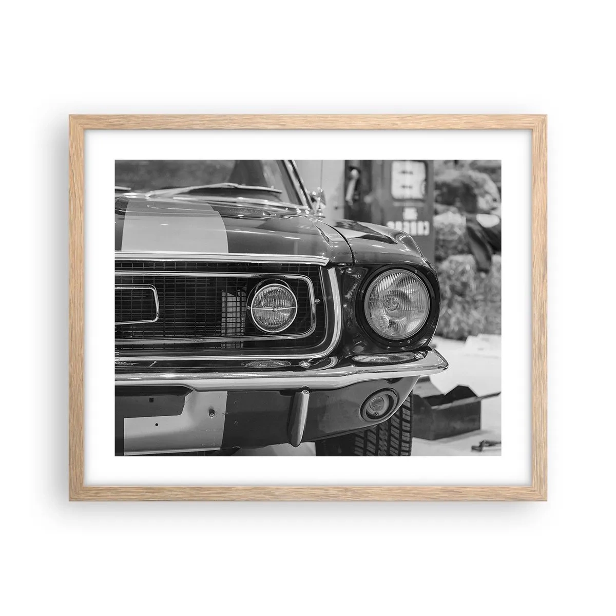 Een poster in een licht eiken lijst - Hard rijden - 50x40 cm