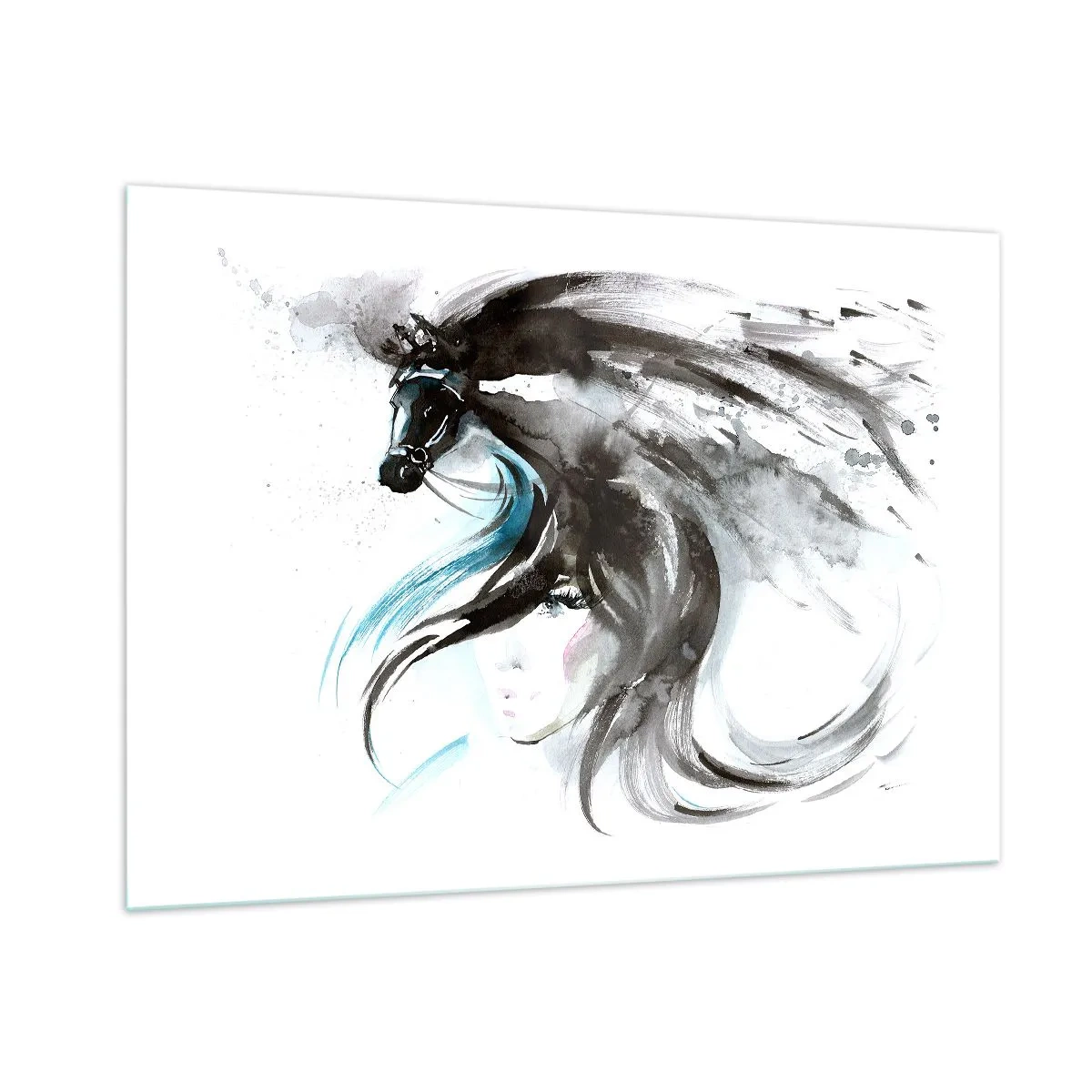 Schilderen op glas - Galop van de Zwarte Prins - 100x70 cm
