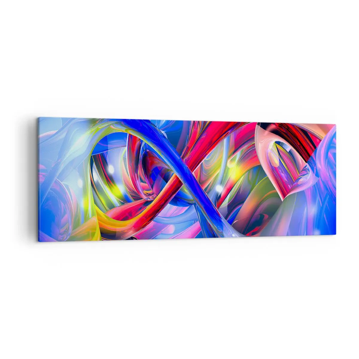 Schilderen op canvas - Een dans van kleuren - 140x50 cm