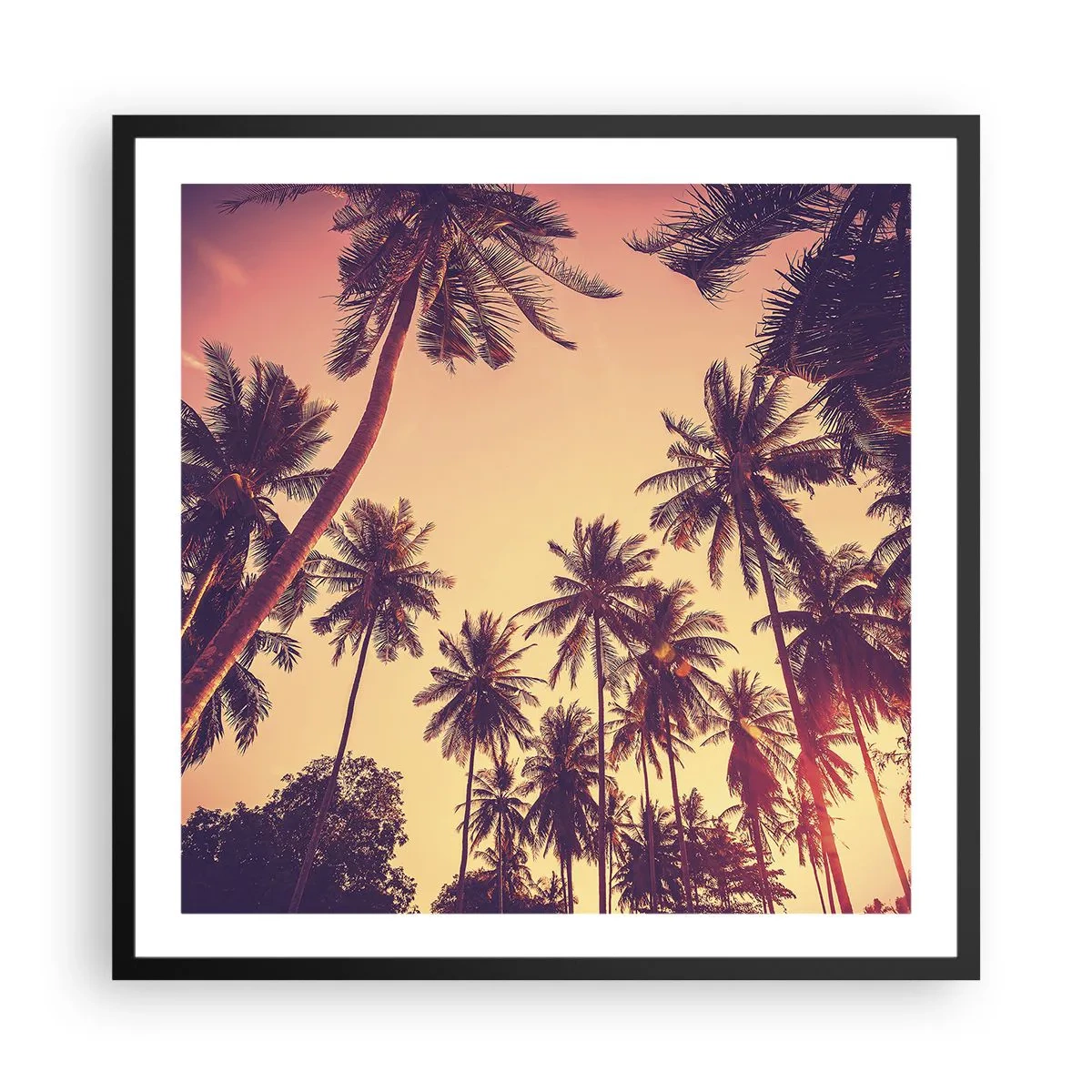 Poster in een zwarte lijst - Een tropische variant - 60x60 cm
