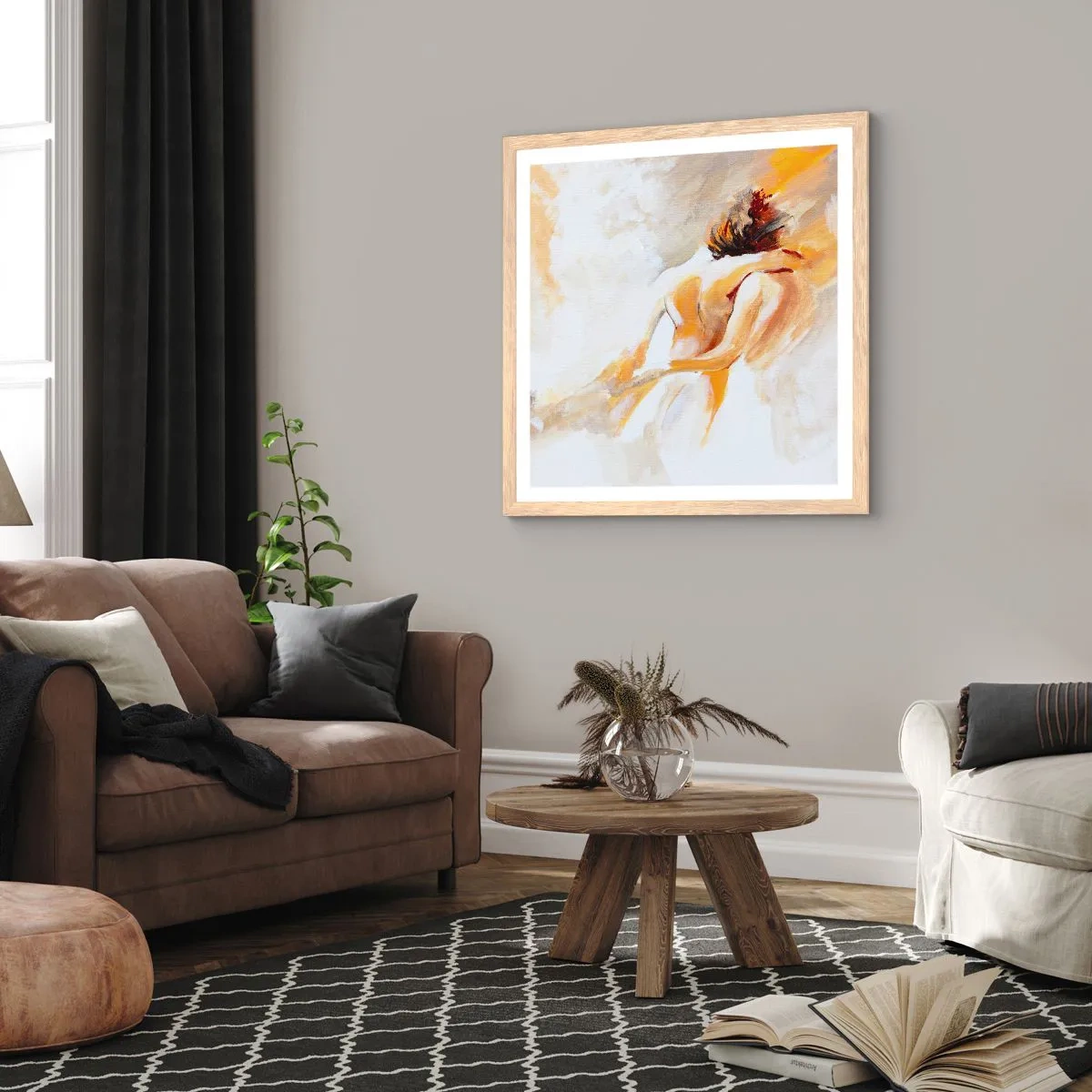 Een poster in een licht eiken lijst - In de lucht van nabijheid - 60x60 cm