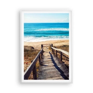 Poster in een witte lijst - Loop maar! - 70x100 cm