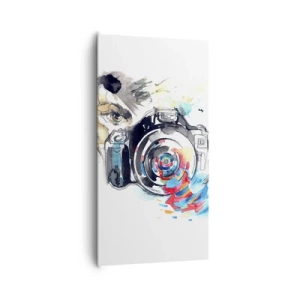 Schilderen op canvas - In het oog van de lens - 65x120 cm