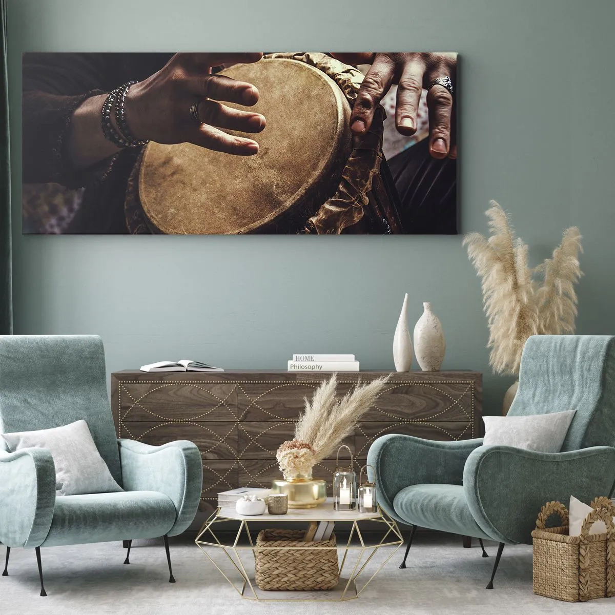 Schilderen op canvas - Op het ritme van het hart - 100x40 cm
