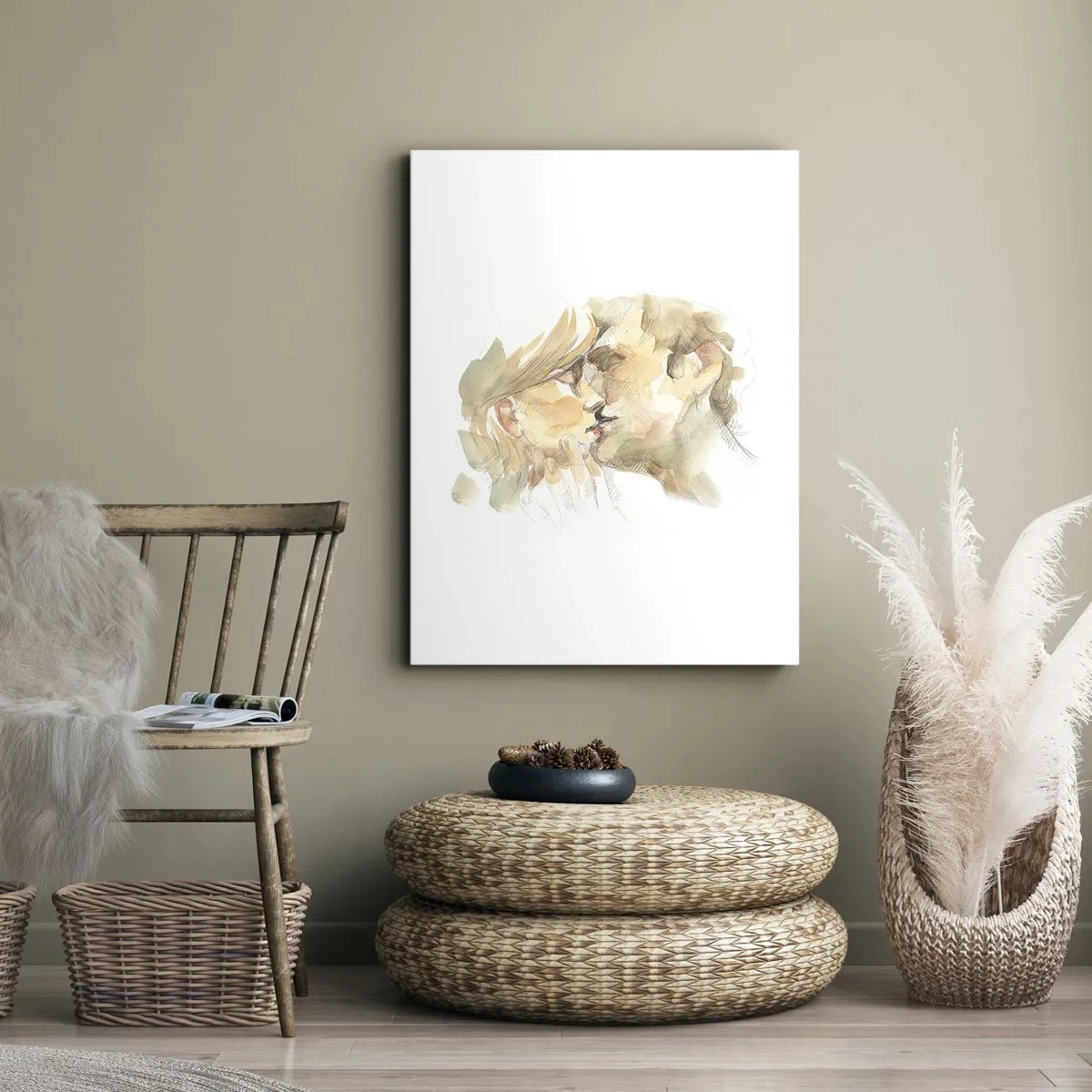 Schilderen op canvas - De helft gevonden? - 55x100 cm