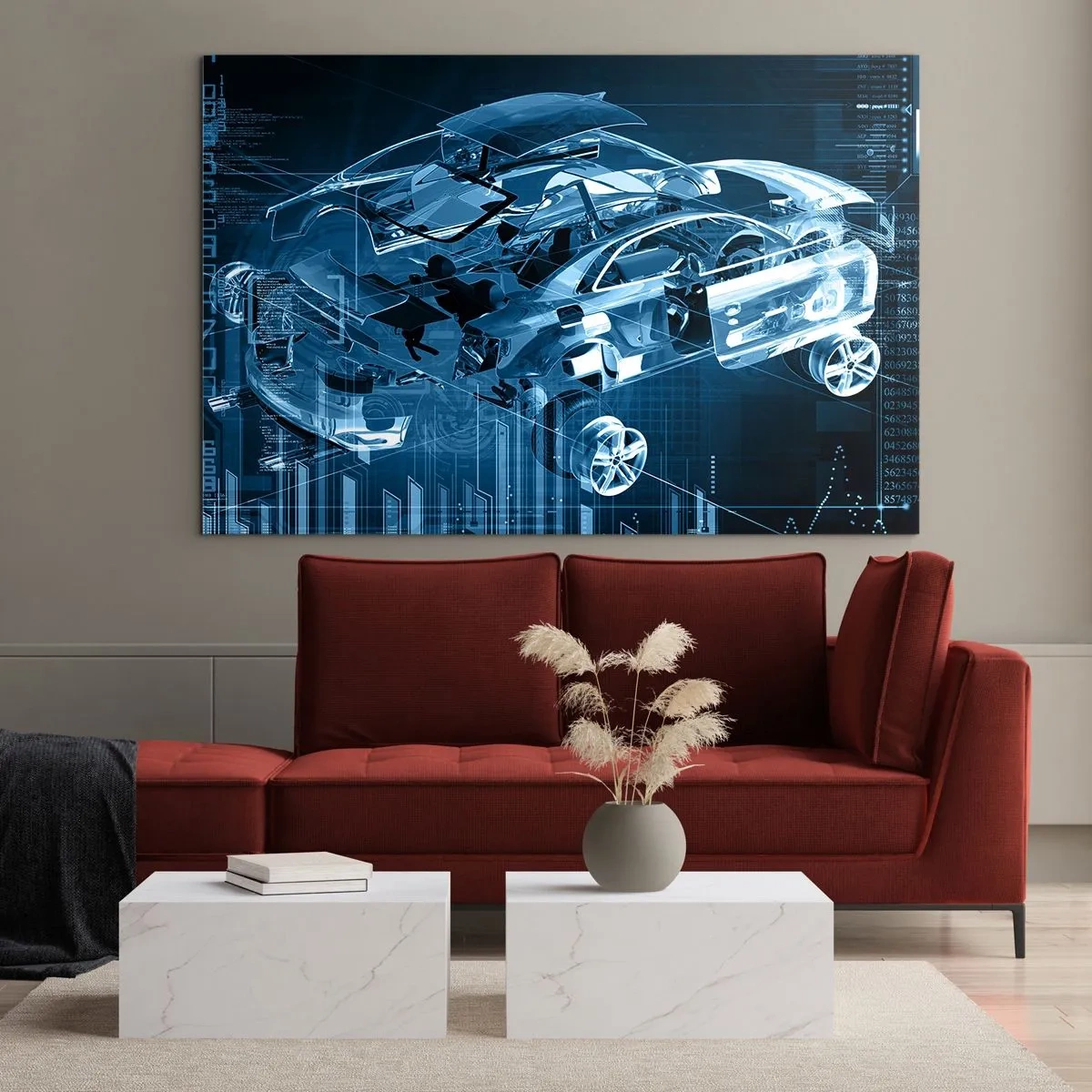 Schilderen op glas - Technische anatomie - 100x70 cm