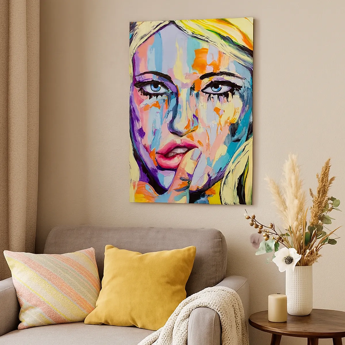 Schilderen op canvas - Kijk haar recht in de ogen - 50x70 cm