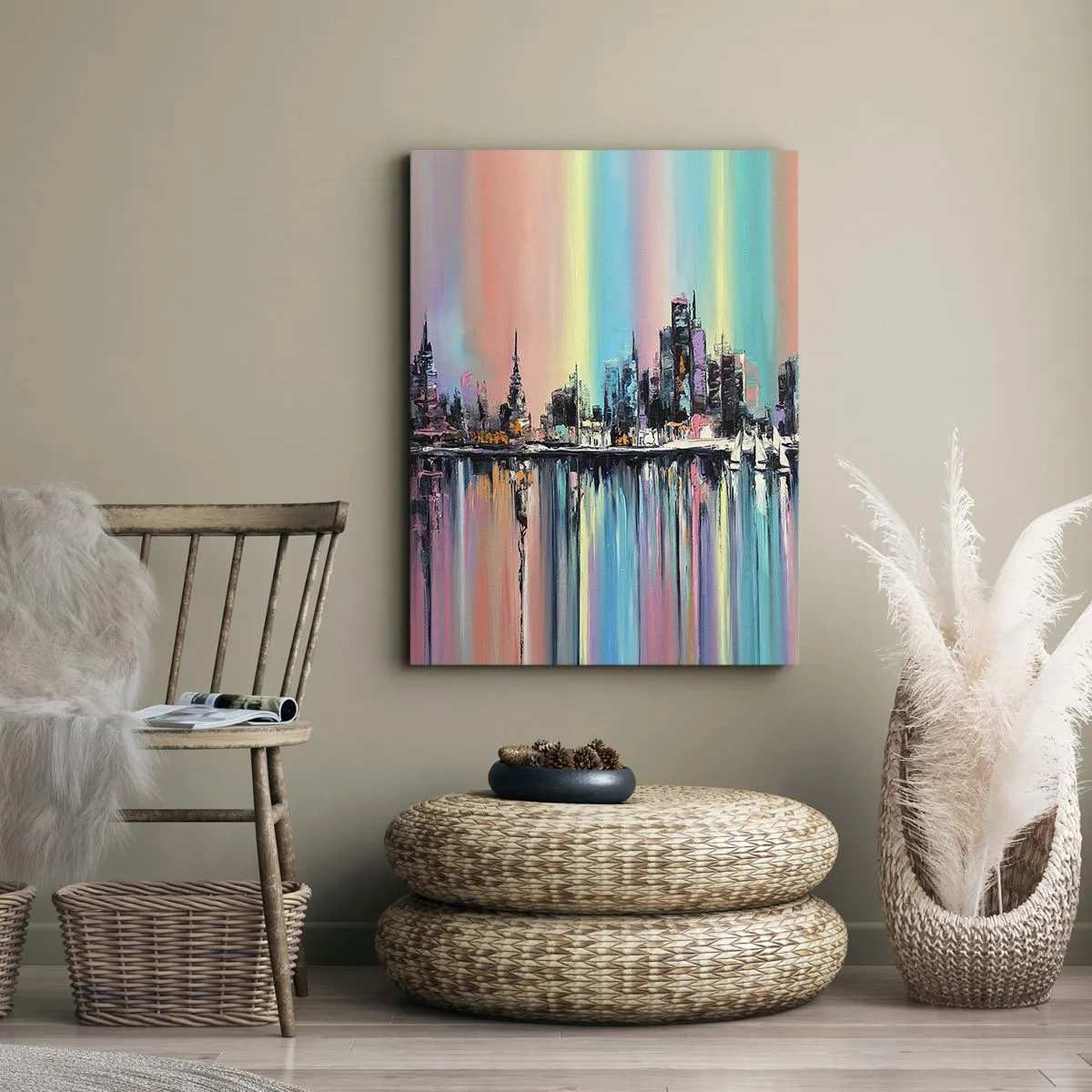 Schilderen op canvas - Om in het licht van de nacht te vallen - 50x70 cm