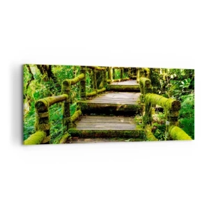 Schilderen op canvas - Door de gang van groen - 120x50 cm