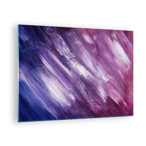 Schilderen op glas - Abstract schilderij in tinten paars en wit - 70x50cm - Als de zonnige wind waait - Moderne wanddecoratie voor woonkamer en slaapkamer ARTTOR