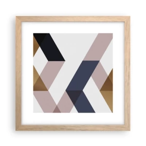 Een poster in een licht eiken lijst - Vlakken en hoeken - 30x30 cm