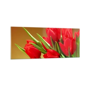 Schilderen op glas - Een bos van lentevreugde - 100x40 cm