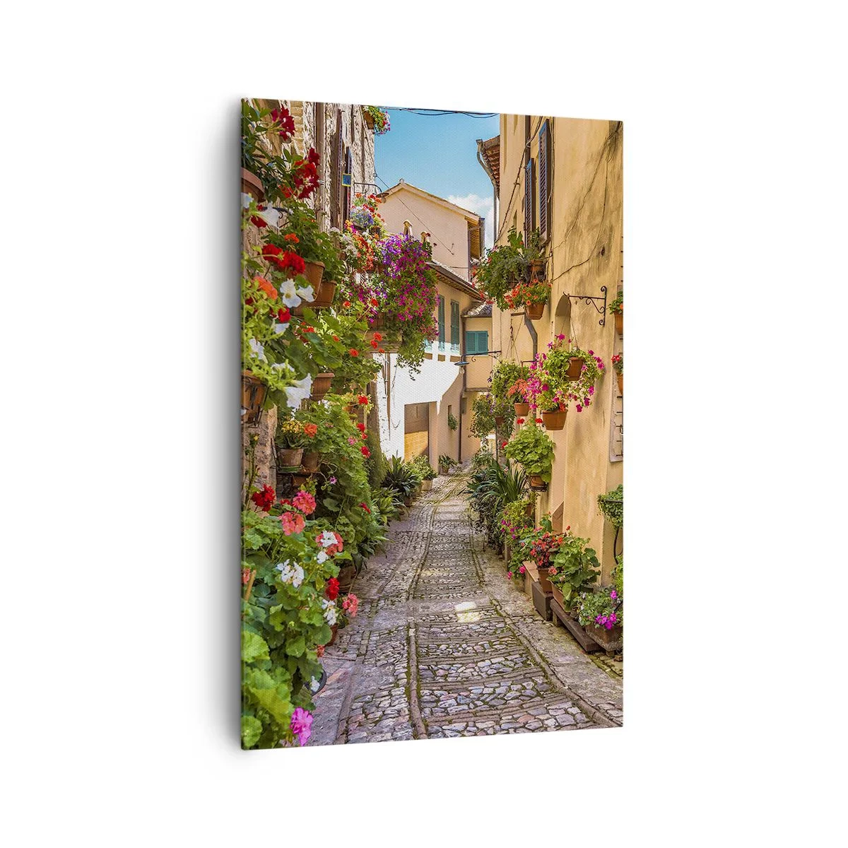 Schilderen op canvas - Italiaans zijstraatje - 80x120 cm