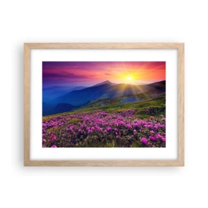 Een poster in een licht eiken lijst - … En eromheen ruikt het naar bergdennen en de geur van kruiden - 40x30 cm