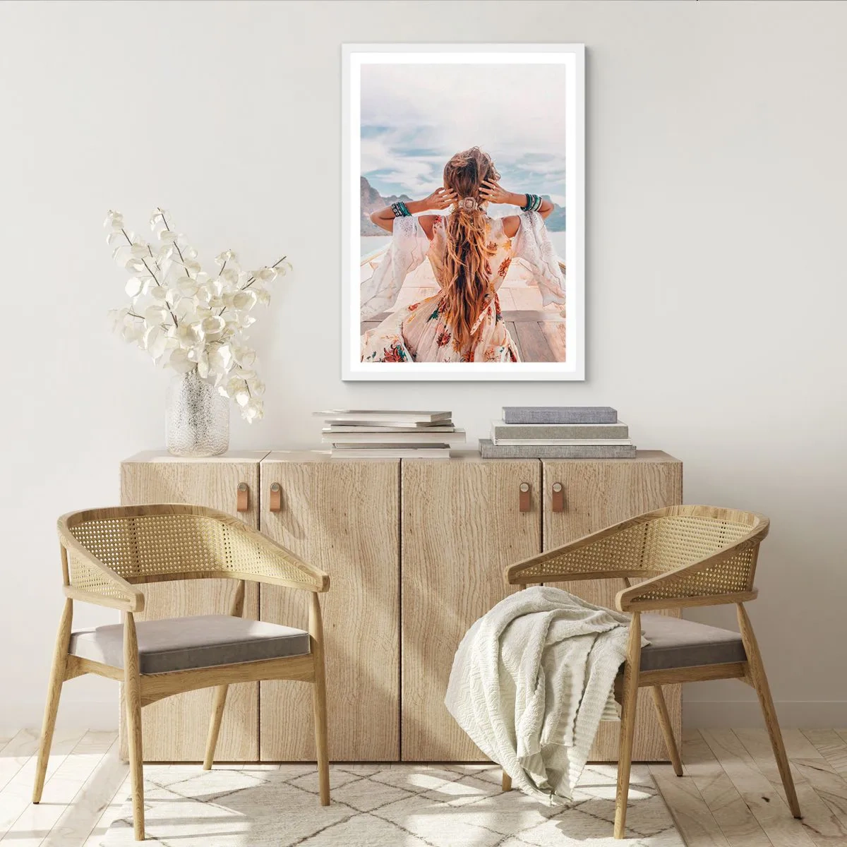 Poster in een witte lijst - Op weg naar geluk - 70x100 cm