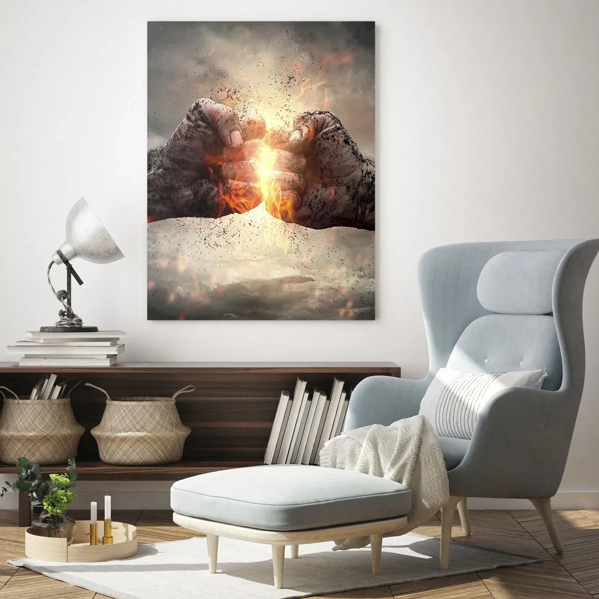 Schilderen op glas - Sta op voor een gevecht - 50x70 cm