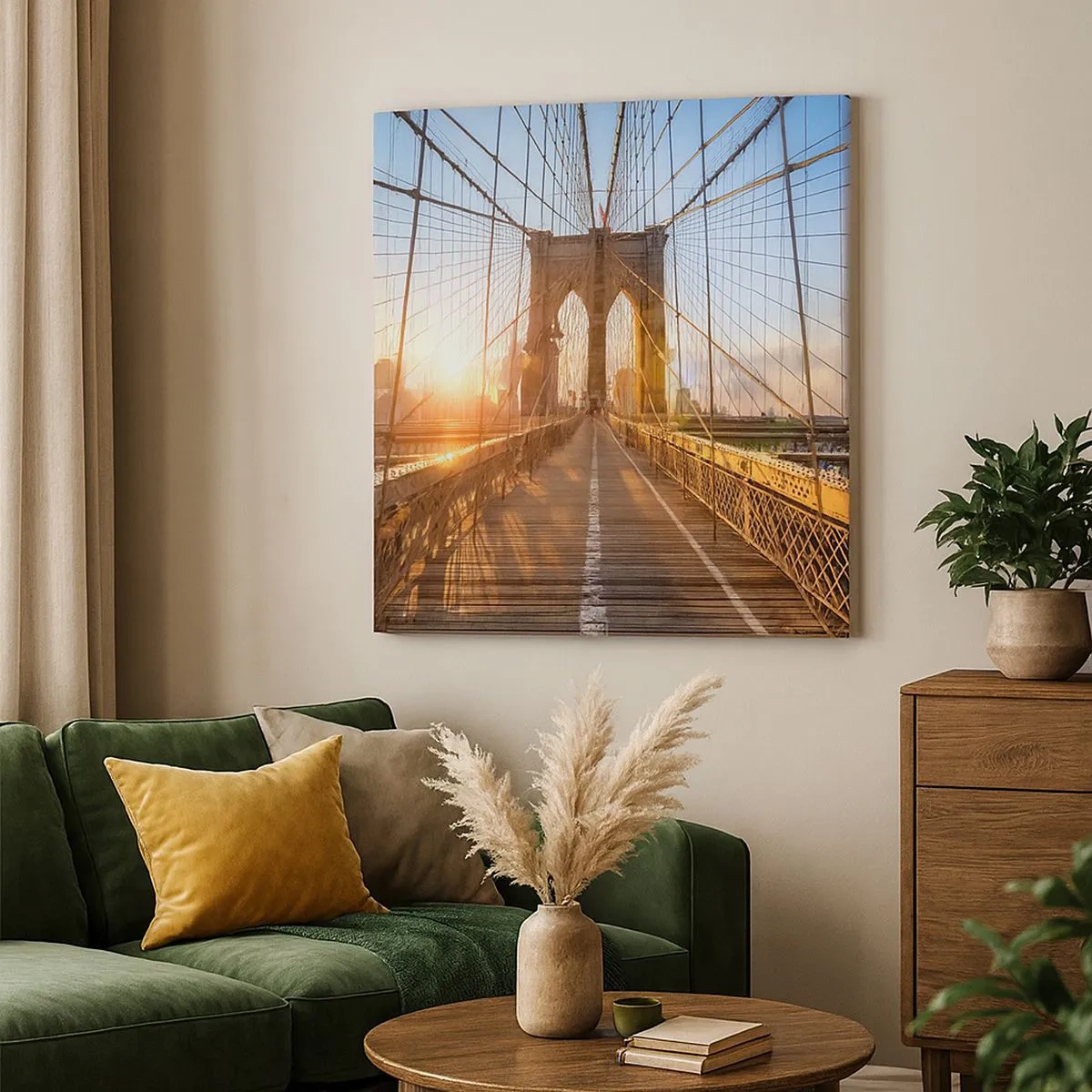 Schilderen op canvas - Op de gouden brug - 30x30 cm