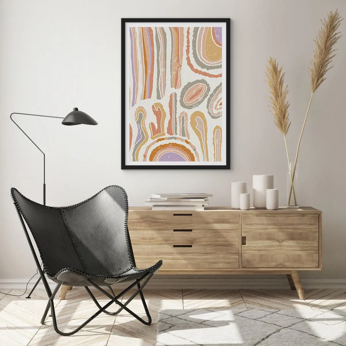 Poster in een zwarte lijst - Kleurrijke doorsneden - 40x50 cm