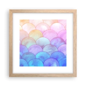 Een poster in een licht eiken lijst - Parel schaal - 30x30 cm