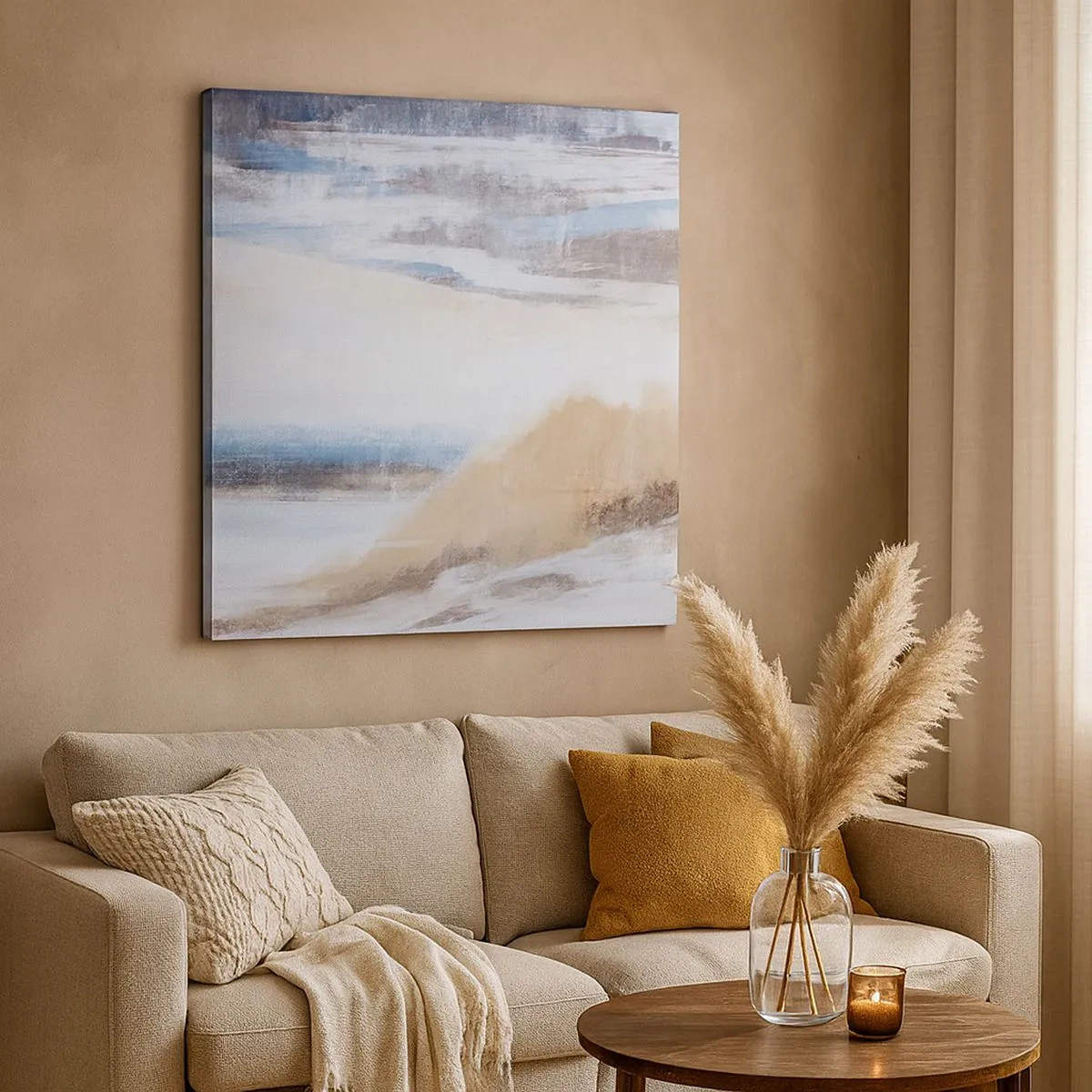 Schilderen op canvas - Winterse compositie - 30x30 cm