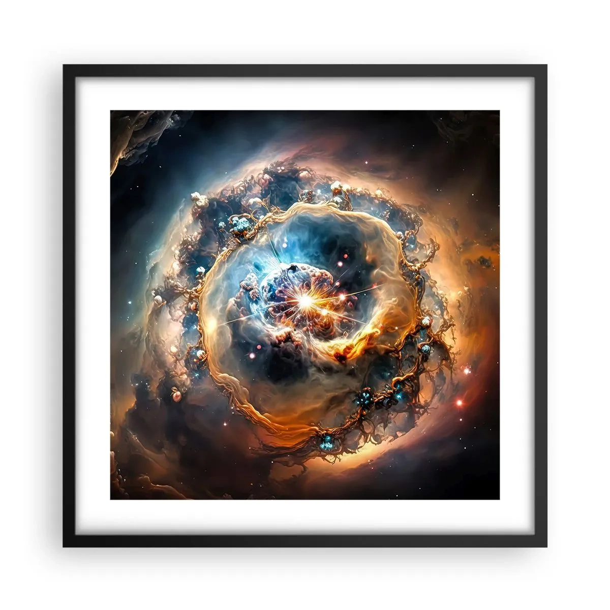 Poster in een zwarte lijst - Begin - 50x50 cm