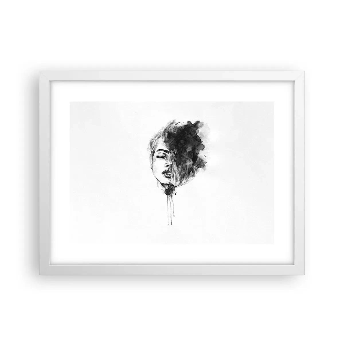 Poster in een witte lijst - Waar droomt het meisje over? - 40x30 cm