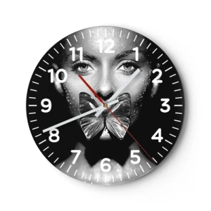 Wandklok - Klok - Vlinder kus - 30x30 cm