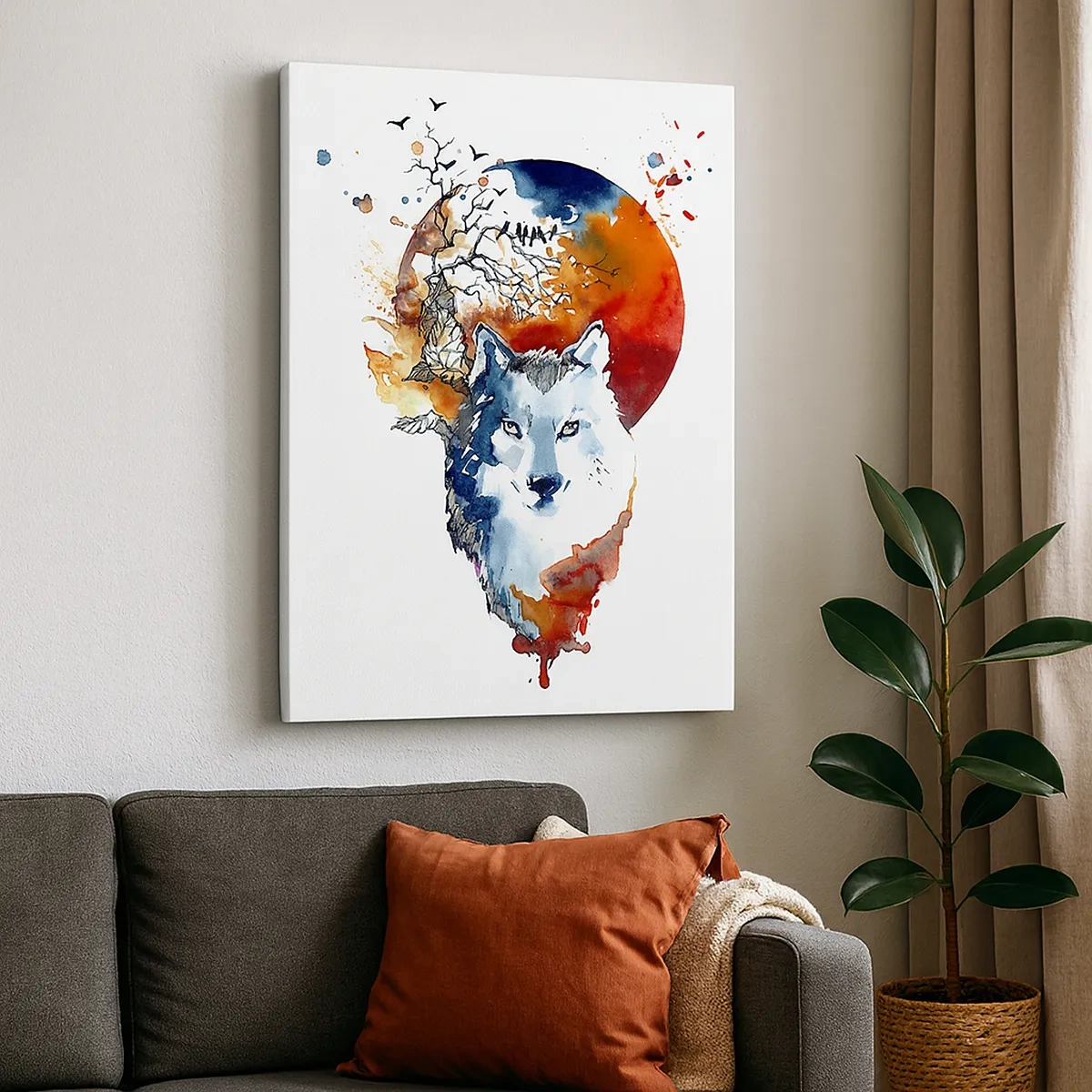 Schilderen op canvas - Neus aan neus met de nacht - 50x70 cm