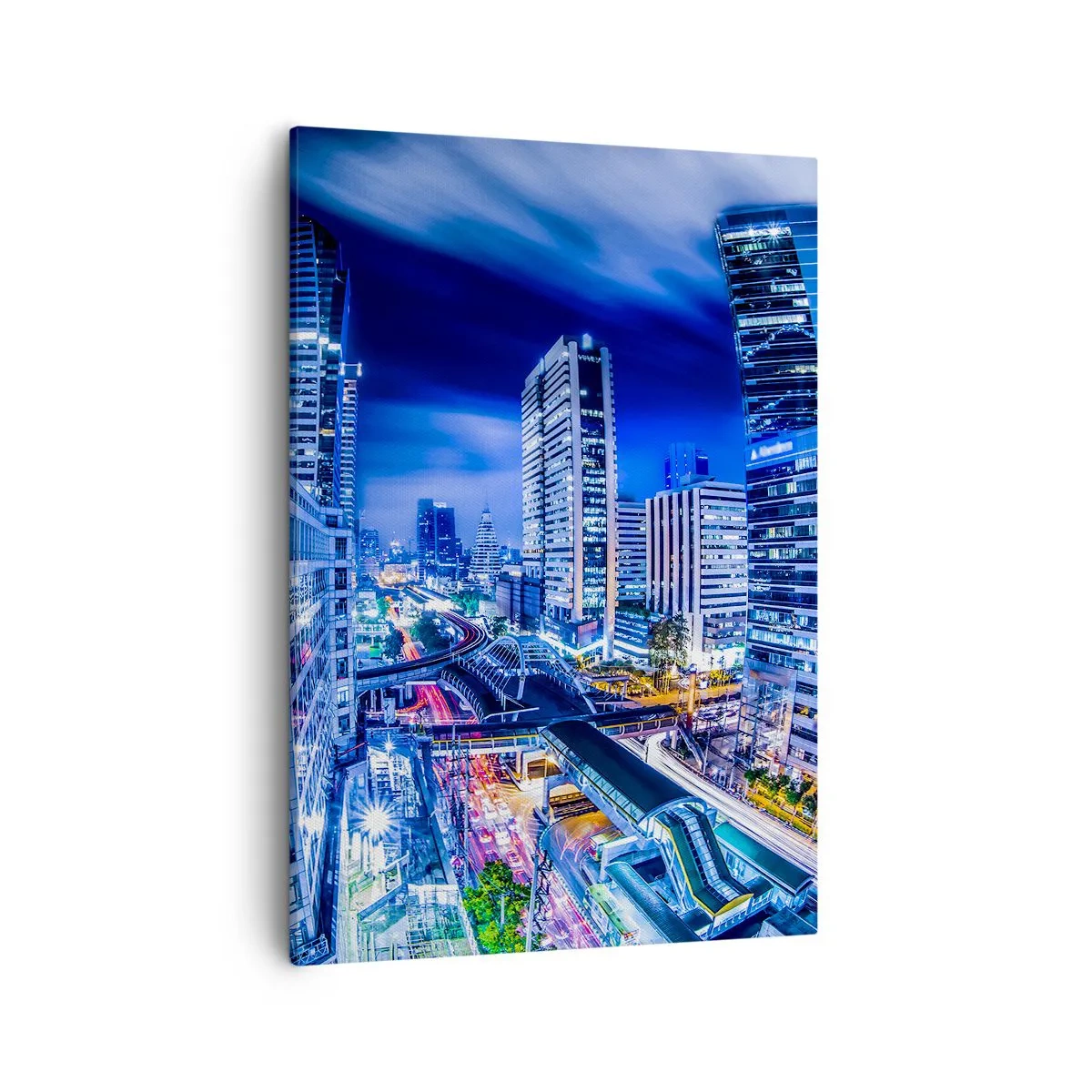 Schilderen op canvas - Ritmes van de nachtstad - 50x70 cm