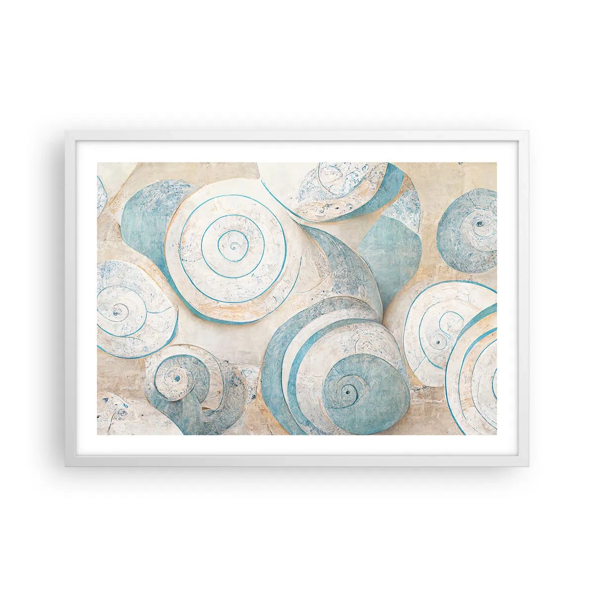 Poster in een witte lijst - Wat zit er in de schelp? - 70x50 cm