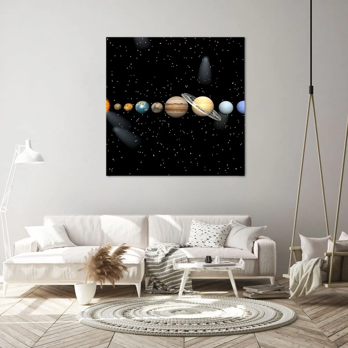 Schilderen op canvas - En de planeten razen, razen... - 30x30 cm