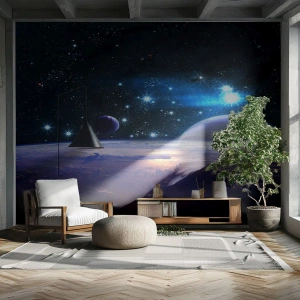 Fotobehang Standard Eco - Nog steeds alleen? - Kosmos, Planeet aarde, Universum - 400x280 cm