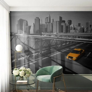 Fotobehang Premium Sand - De kleur van een grote stad - Stad, New York, Architectuur - 200x140 cm