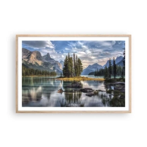 Een poster in een licht eiken lijst - Aan het grote en schone water ... - 91x61 cm