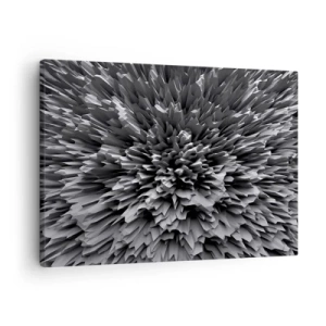 Schilderen op canvas - Abstracte structuur in grijstinten - 70x50cm - Strikter kan het niet - Moderne wanddecoratie voor woonkamer en slaapkamer ARTTOR