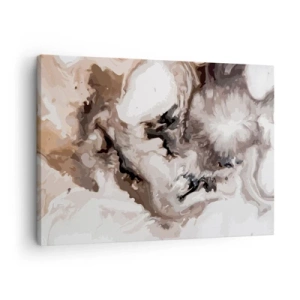 Schilderen op canvas - Abstract patroon in tinten bruin en wit - 70x50cm - De geboorte van een sterrenstelsel - Moderne wanddecoratie voor woonkamer en slaapkamer ARTTOR