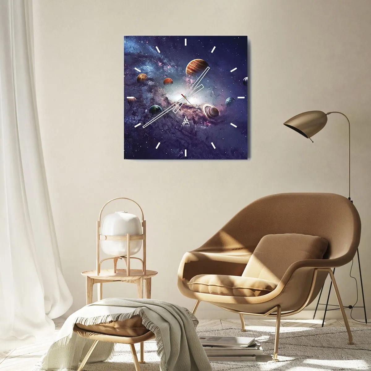 Wandklok - Klok - Zonne-dans systeem - 30x30 cm
