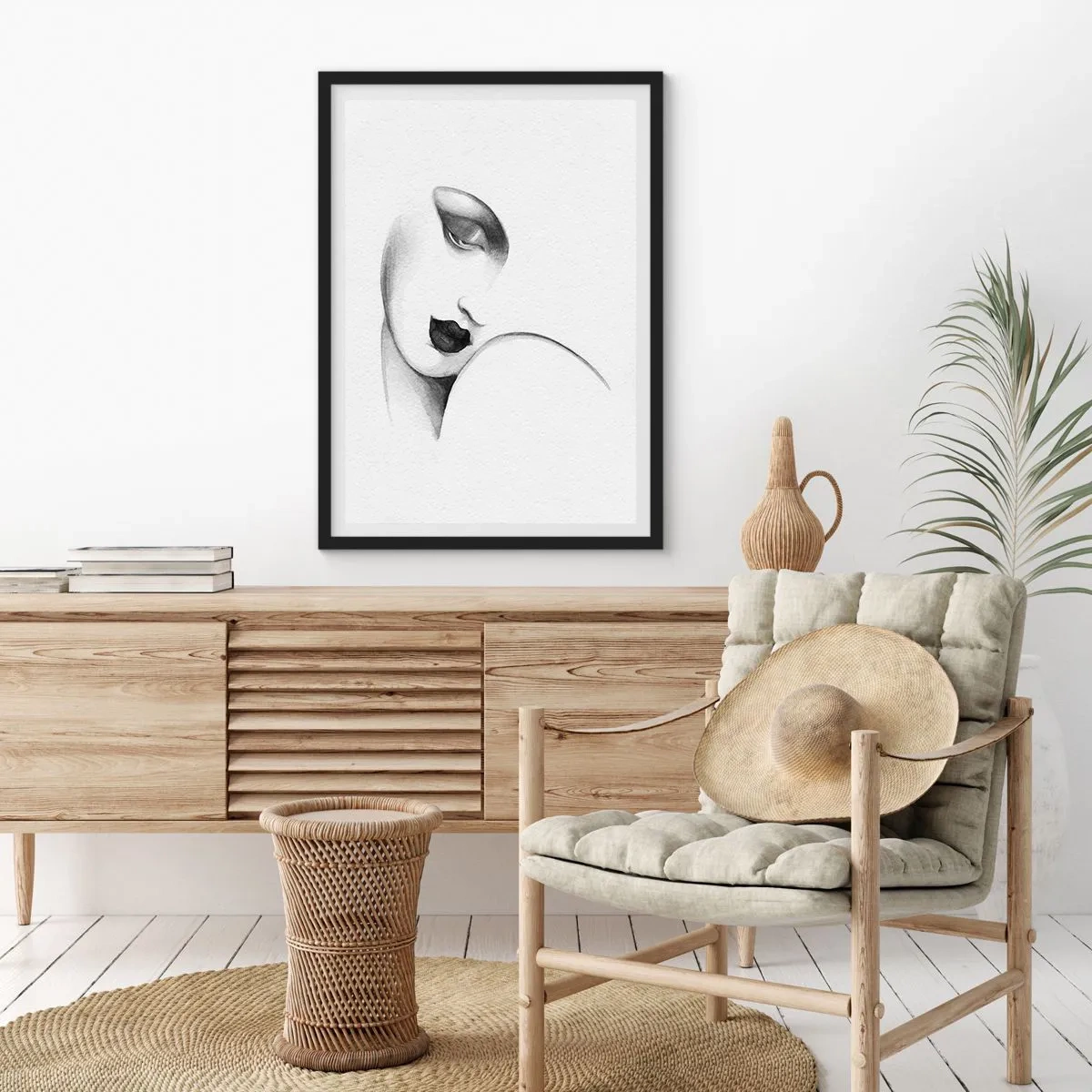 Poster in een zwarte lijst - In de stijl van Łempicka - 70x100 cm