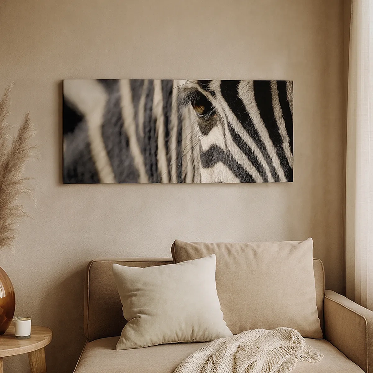 Schilderen op canvas - Gestreept portret - 30x30 cm