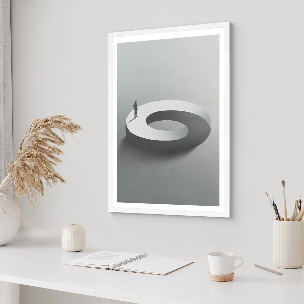 Poster in een witte lijst - En wees hier slim - 40x50 cm