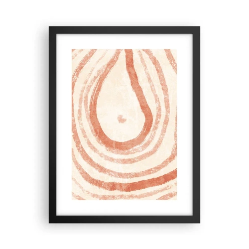 Poster in een zwarte lijst - Koraalcirkels – compositie - 30x40 cm